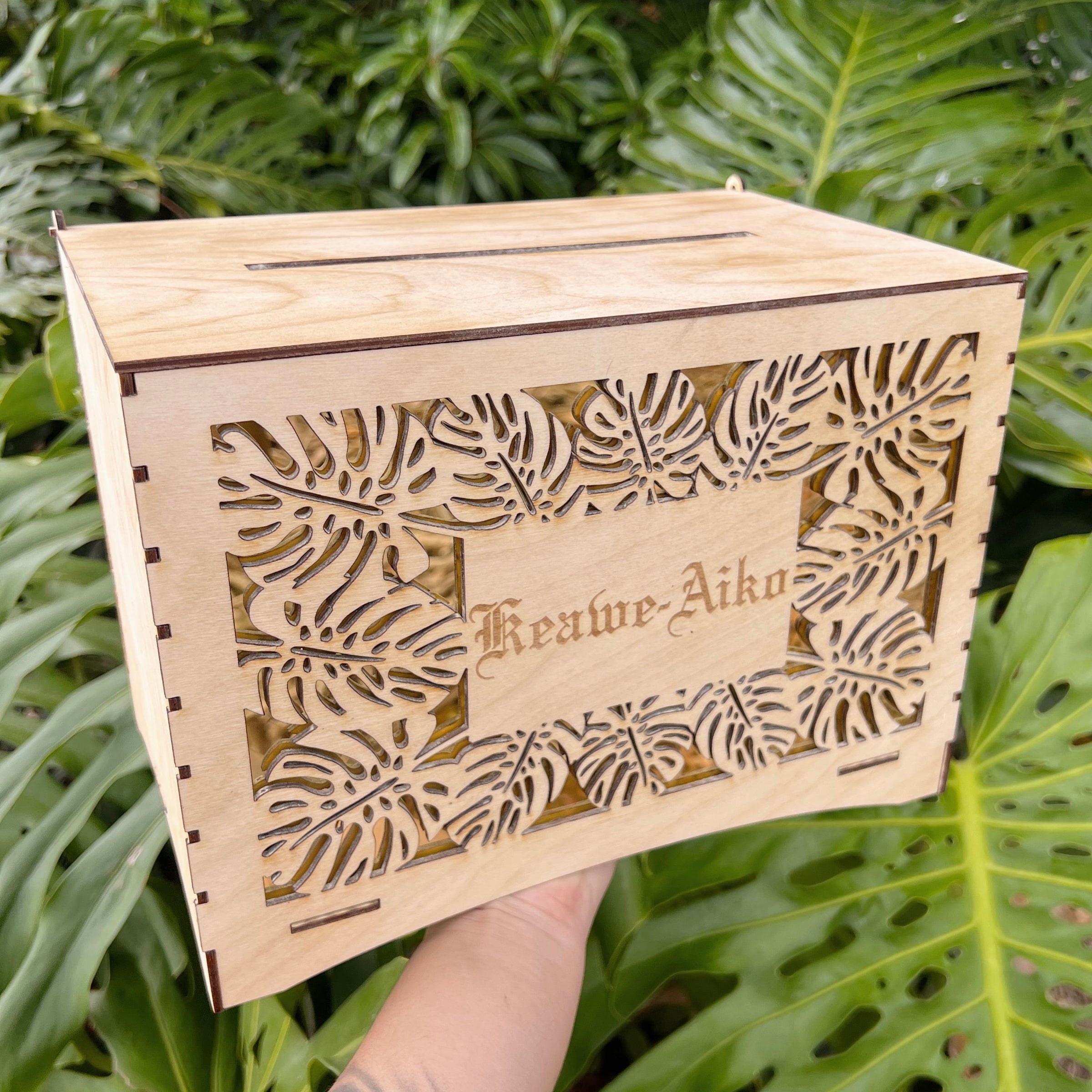 Wedding Card Box w/ Photo Print on Wood - Made in USA – Cades and